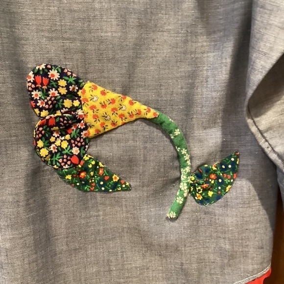 Chambray Blouse Floral Applique Vintage Big Mac by JC Penny‎ Large - Picture 9 of 10